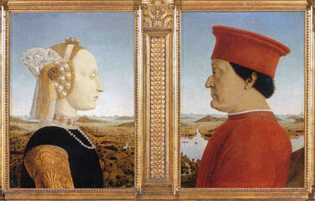 Piero della Francesca, Federico da Montefeltro with his wife Battista Sforza, 1472, The Uffizzi Gallery, Florence